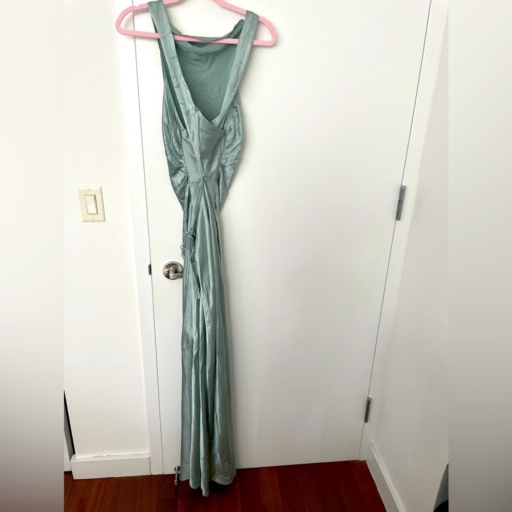 Reformation Anaiis Silk Dress in aquamarine NWOT - Picture 3 of 5